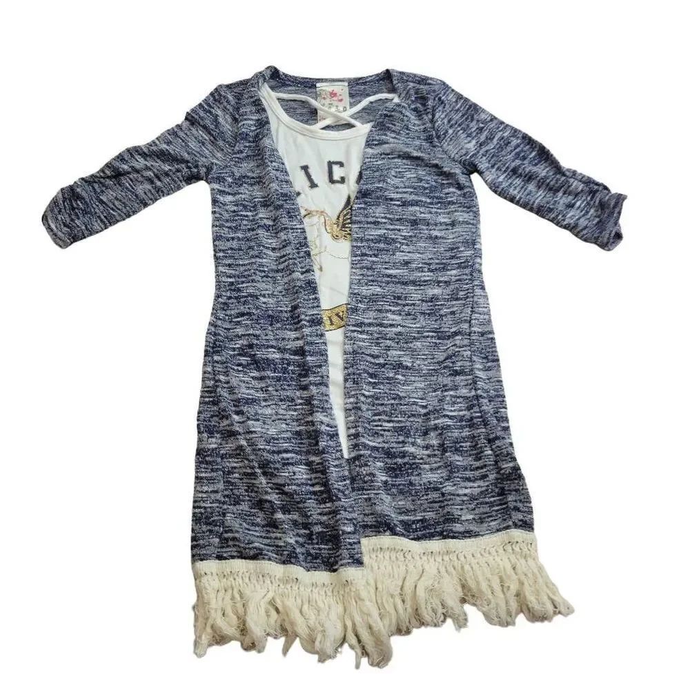 Jenna & Jessie unicorn shirt with cardigan 8